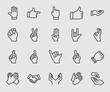 Hands collection line icon
