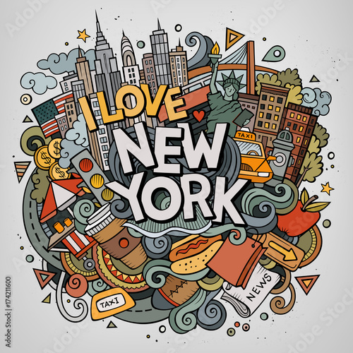 Dekoracja na wymiar  kreskowka-slodkie-gryzmoly-recznie-rysowane-i-love-new-york-napis