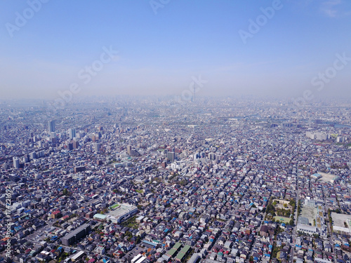 Zdjęcie XXL Śródmieście Tokio na niebie