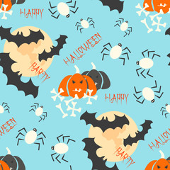 Wall Mural - Seamless pattern with halloween elements. Halloween background.