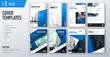© great_bergens - Set of business cover design template in blue color for brochure, report, catalog, magazine or booklet. Creative vector background concept