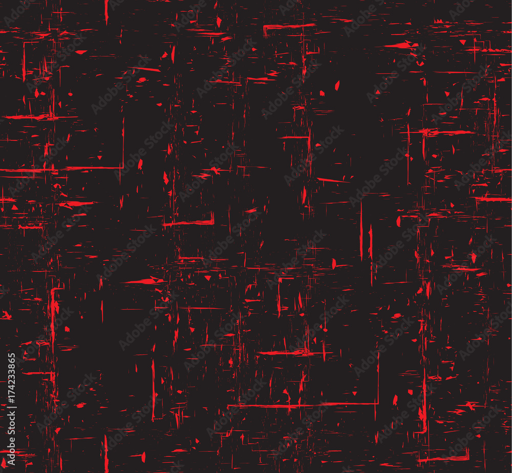 Seamless red and black grunge texture with scuffs. Vector pattern for ...