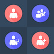 Vector user icons in a flat design