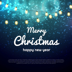 Wall Mural - vector christmas lights bokeh background with party lights bright vector poster