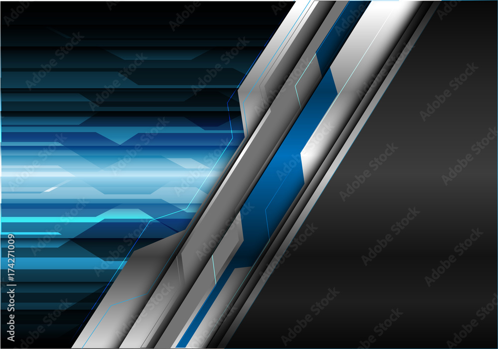 Abstract blue polygon future technology metal background vector ...