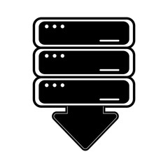 Sticker - servers download web hosting icon image vector illustration design  black and white