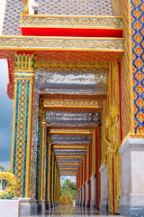 Wall Mural - Thai Golden architecture style. Glass golden temple.