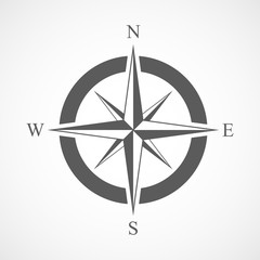 Wall Mural - gray compass icon. vector illustration.