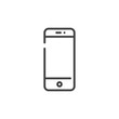 © alekseyvanin - Mobile phone or smartphone line icon, outline vector sign, linear style pictogram isolated on white. Symbol, logo illustration. Editable stroke