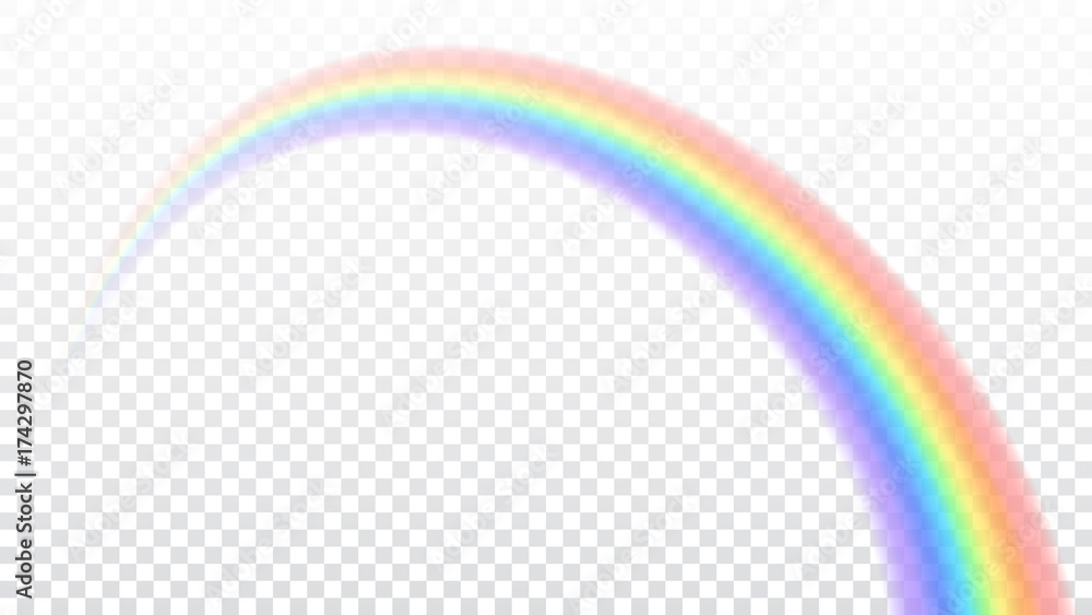Rainbow icon. Shape arch realistic isolated on white transparent ...