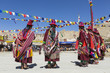 Unidentified artists in Ladakhi costumes at the Ladakh Festival, Leh, India.