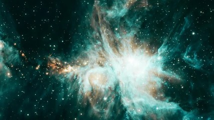 Wall Mural - flying through the orion nebula. 4k uhd animation rendered at 16-bit color depth. broadcast quality.
