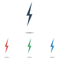 Wall Mural - lightning icon set - simple flat design isolated on white background, vector