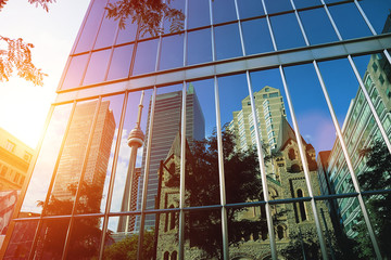 Wall Mural - Toronto downtown buildings at sunset