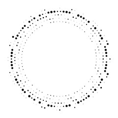 Wall Mural - Halftone dotted background circularly distributed. Halftone effect vector pattern. Circle dots isolated on the white background.