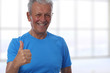 © dream@do - Happy smiling elderly man showing thumbs up after wokrout. Active , fit, senior man in gym. Sport, recreation, healthy senior lifestyle