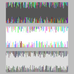 Wall Mural - geometrical banner background template design set - horizontal vector illustration from vertical lin