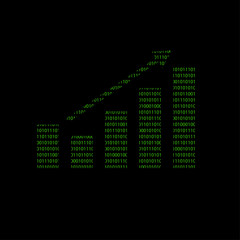 Poster - Hacker - 101011010 Icon - Balkendiagramm mit Pfeil