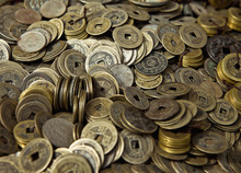 Full Frame Of Chinese Coins