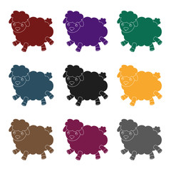 Wall Mural - Toy sheep icon in black style isolated on white background. Sleep and rest symbol stock vector illustration.