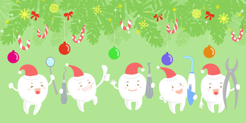 Poster - tooth with christmas