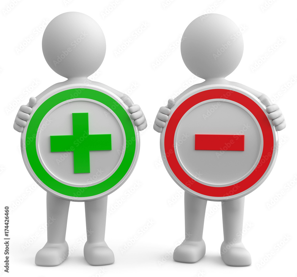 3d Männhcen plus minus Stock Illustration | Adobe Stock