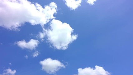 Wall Mural - Time lapse clip of white clouds and blue sky.