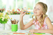 © aletia2011 - girl drawing  at home