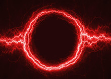 Red Circle Lightning With Copy Space In The Middle