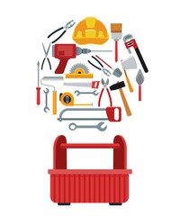 Construction toolbox service icon vector illustration graphic design Vector Ilustration icon urban