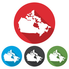 Poster - Set of icons Canada map in a flat design