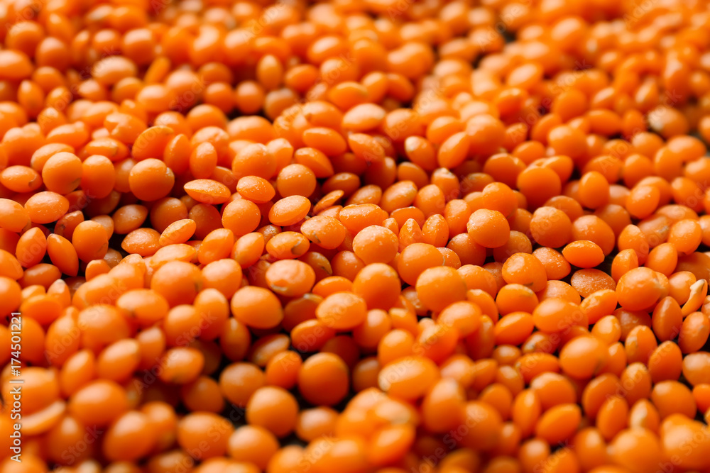 Healthy lentils as background, closeup