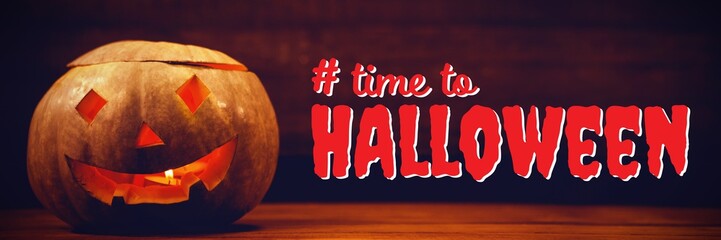 Sticker - Composite image of digital composite image of time to halloween