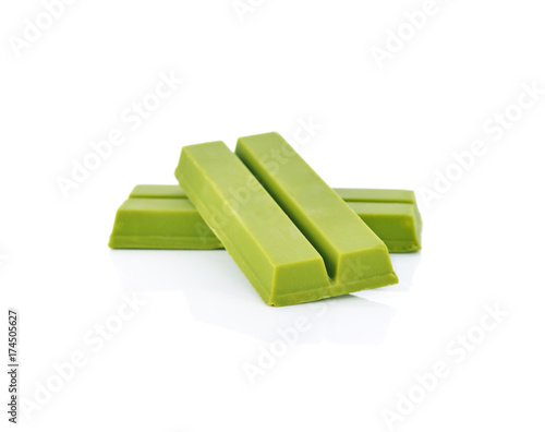 matcha chocolate on white background Tableau sur Toile