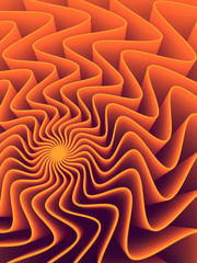 Wall Mural - Digital Wave band orange lines abstract shape. 3d rendering