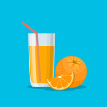 Orange Juice In A Glass. Vitamins For Health