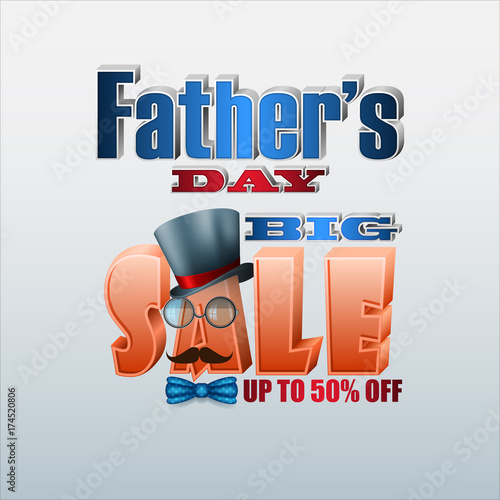 Fotografia, Obraz Design, background with allegorical 3d texts for Father's day sales, commercial