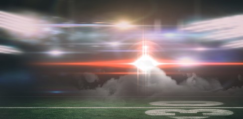 Poster - Digital image of American football playing field