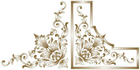 Baroque vector set of vintage elements for design. Decorative design element filigree calligraphy vector. You can use for wedding decoration of greeting card and laser cutting.