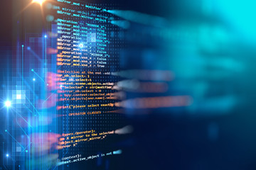 Wall Mural - programming code abstract technology background of software developer and computer script