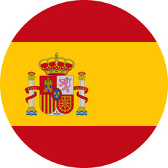 Spain Flag Vector Round Flat Icon