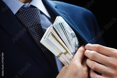 Fotografía Concept for corruption, finance profit, bail, crime, bribing, fraud