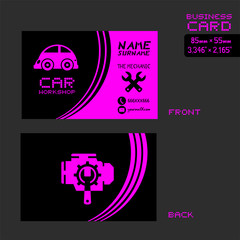 Wall Mural - workshop car business card