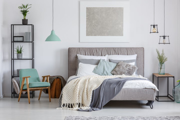 Sticker - Adorable bedroom with mint chair