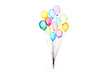 Watercolor Bunch of transparent balloons isolated on white background. Greeting concept