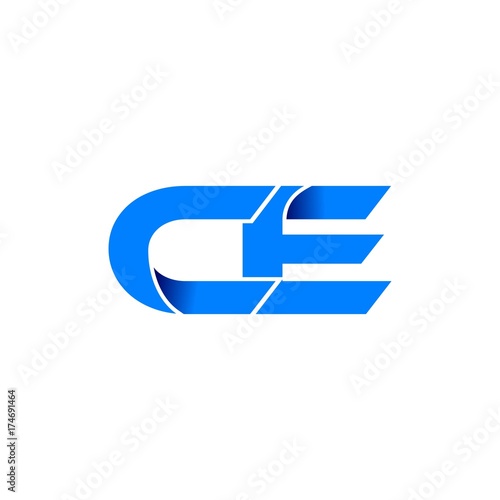 ce logo initial logo vector modern blue fold style Stock Vector | Adobe