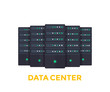 servers, big data center vector illustration
