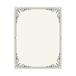© pgmart - Vector vintage border frame engraving with retro ornament pattern in antique rococo style decorative design