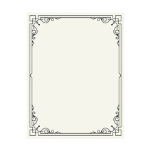 Vector Vintage Border Frame Engraving With Retro Ornament Pattern In Antique Rococo Style Decorative Design