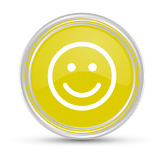 Sticker - Gelber Button - Smiley - glücklich